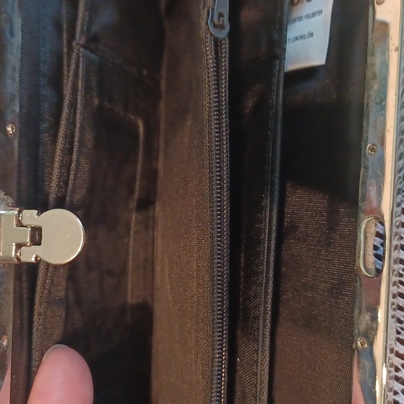 Black Lace & Silver clutch wallet with hinge closure 5796 - Picture 7 of 9